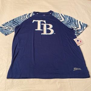MLB Tampa Bay Rays Blue Raglan Sleeve T-Shirt- Men’s Size M- NWT